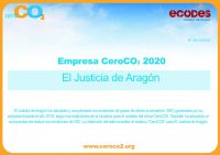 Diploma Entidad CeroCO2_2020_El Justicia de Aragón